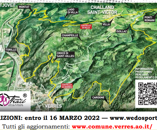 Trail: 5^ edizione CASTLE’S TRAIL – VERRES 19/3/2022