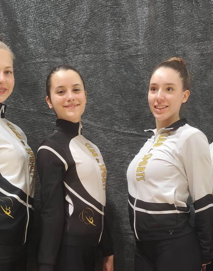 Quattro ginnaste del Club des Sports a Saluzzo  per la prova del Campionato di Insieme Silver