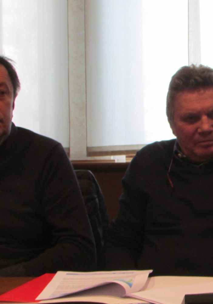 Da sn Franco Allera e Ivo Charrère durante la conferenza stampa di presentazione dell'evento