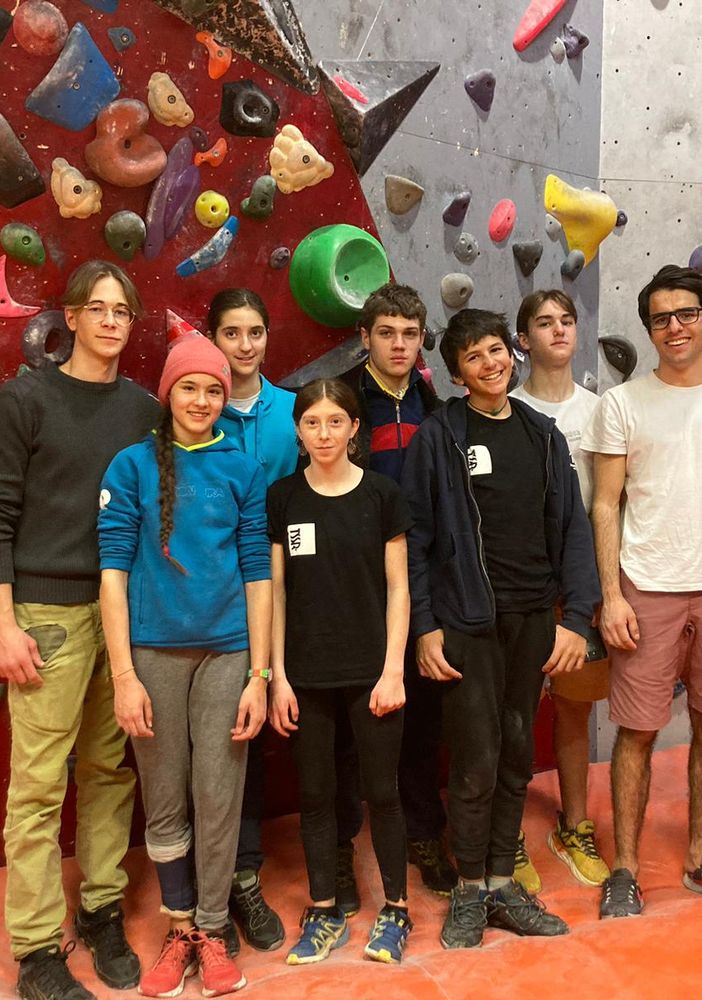 Da sn:: Federico Deleonard, Greta Baccon, Claire Charbonnier, Alessia Raspo, Jean-Marie Joly, Giacomo Zanetti, Michael Fassino e Antonio Charrere