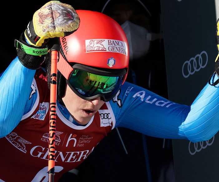 Brignone alla partenza di Courchevel