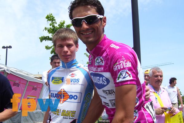 Giro del 2008: Daniele Bennati con la maglia ciclamino
