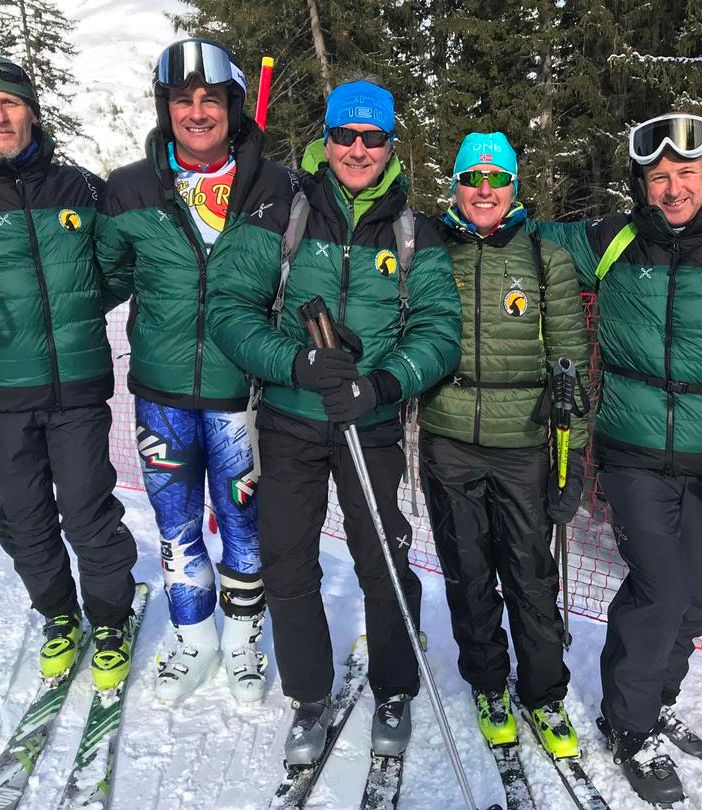 La squadra dei guardaparco, da sinistra Alberto Peracino (fondo), Mattia Colombo (discesa), Stefano Cerise (Ispettore Comitato promotore), Raffaella Miravalle (salita), Stefano Borney (tiro)