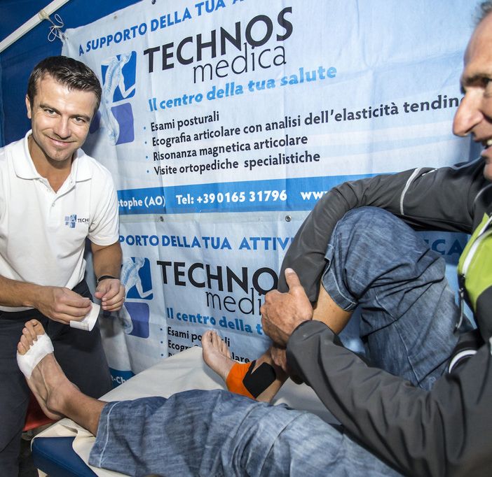 Marco Patacchini rimetto in sesto Stefano Jeantet al Tor des Geants
