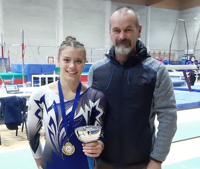 Fatima Rosset con il presidente Olimpia Paolo Moniotto