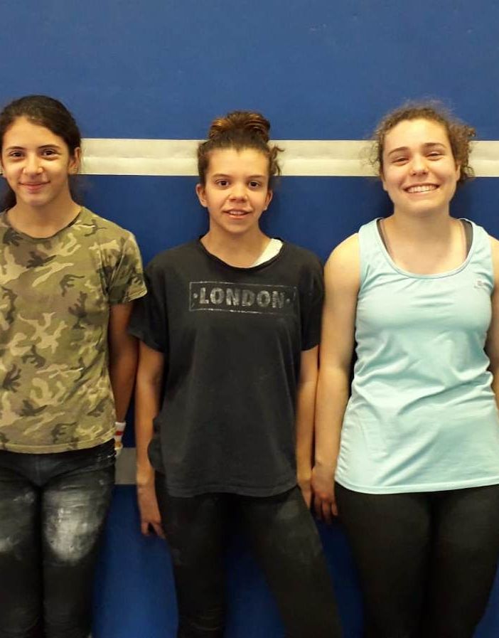 Alcune delle ginnaste dell’Olimpia in gara questo weekend: Beatrice Morra di Cella, Patrizia Fulciniti, Sara Del Monte, Nicole Trevisan e Rebecca Serg