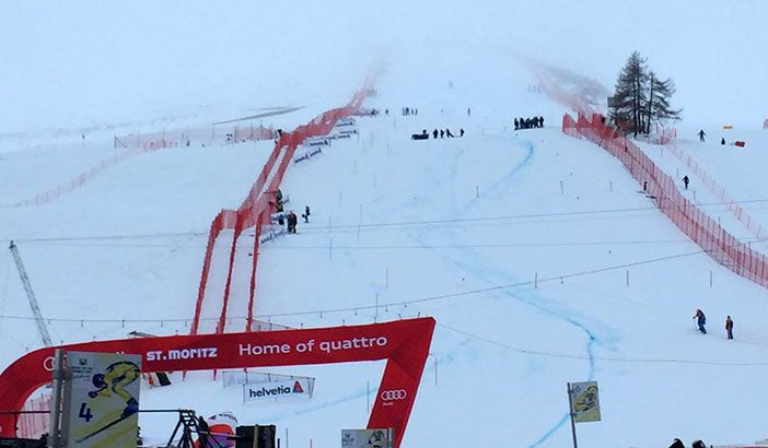 Condizioni meteo avverse hanno prtato all'annullamento del Super G di Santk Moritz
