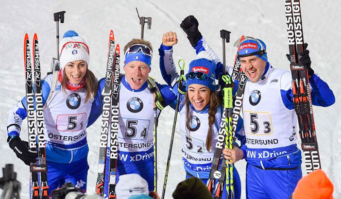 Biathlon: Italia a cinque stelle a Oestersund; seconda nella staffetta mista di apertura