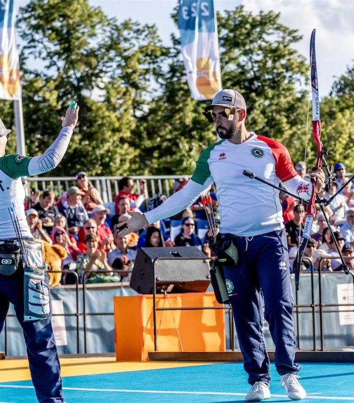 Tatiana Andreoli e Mauro nespoli esultano dopo il bronzo