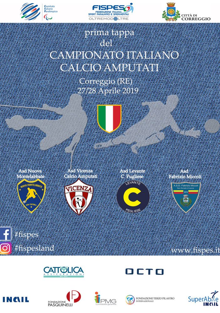 Parte da Correggio il primo Campionato Italiano di Calcio amputati