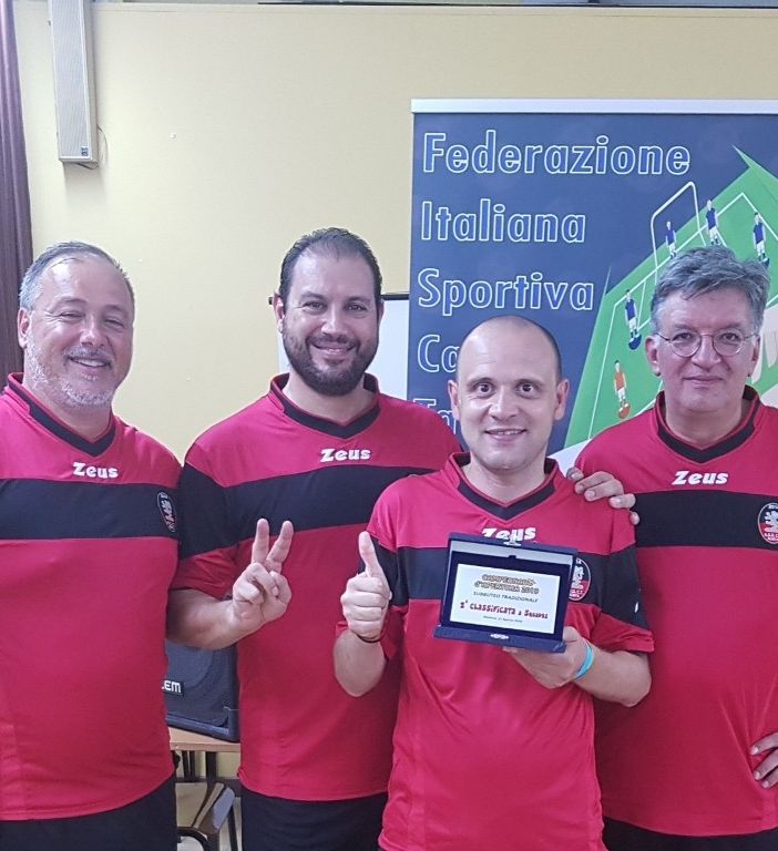 Asd Calcio Tavolo Aosta a Modena: da Sx Francesco Zolfanelli, Filippo Filippella, Marco Perotti e Paolo Ciboldi