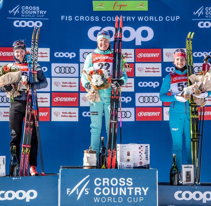 Il podio della 10 km femminile (credit Stefano Jeantet)