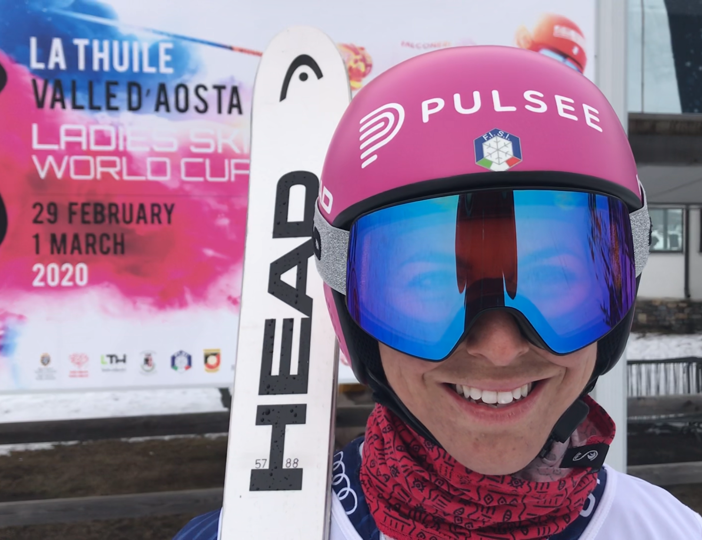 Elena Curtoni appena arrivata a La Thuile