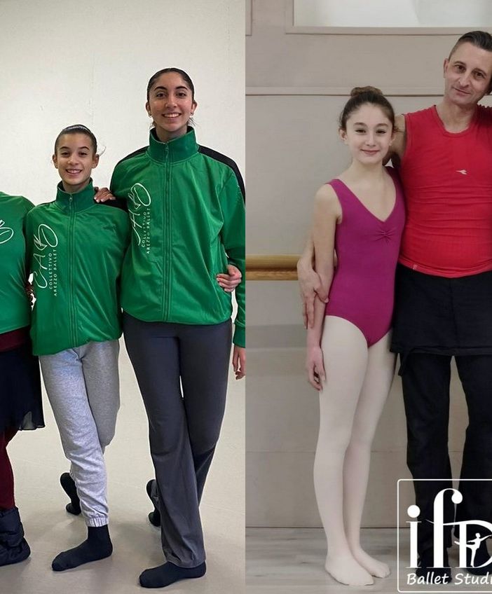 Da sn: Serena, Maria e Martina Antonia con Stefania Pace - A ds. Sofia Maria e Luna con Luigi Variale.