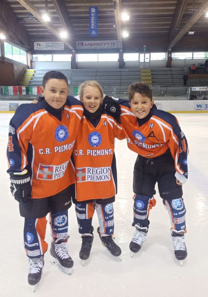 I piccoli Gladiators, da sn:  Nardella Simone (D), Rosset Xavier  (D) e Minniti Simone (A)
