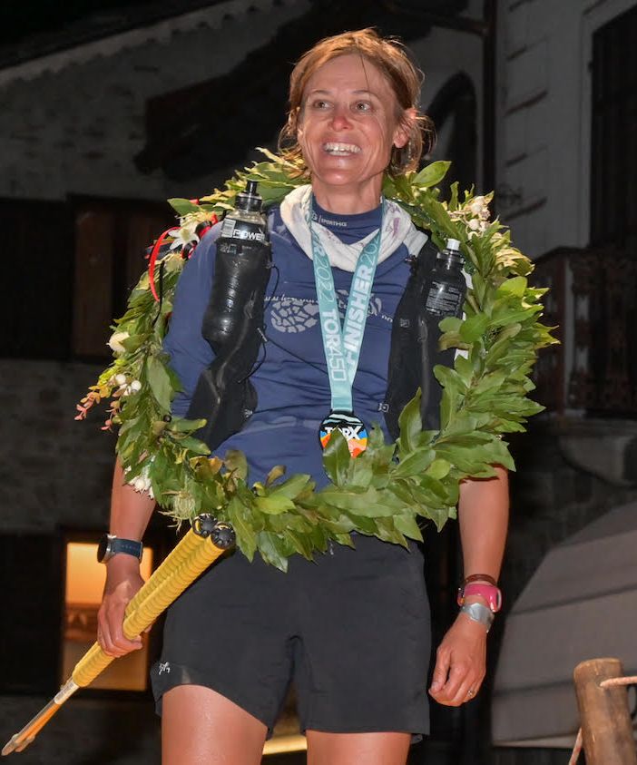 Isabelle Ost all'arrivo a Courmayeur
