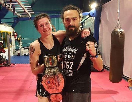 Martine Michieletto con il suo allenatore Bethaz