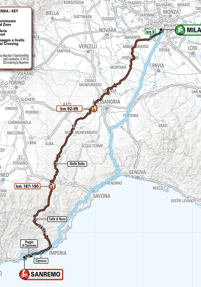 Ciclismo: La nuova Milano-Sanremo