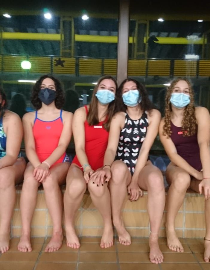 da sinistra Elena Navarretta, Giada Dujany, Gaia Valenti, Alessia Pagliara, Alice Aldini, Lin Pigliacelli e Nicole Louvin
