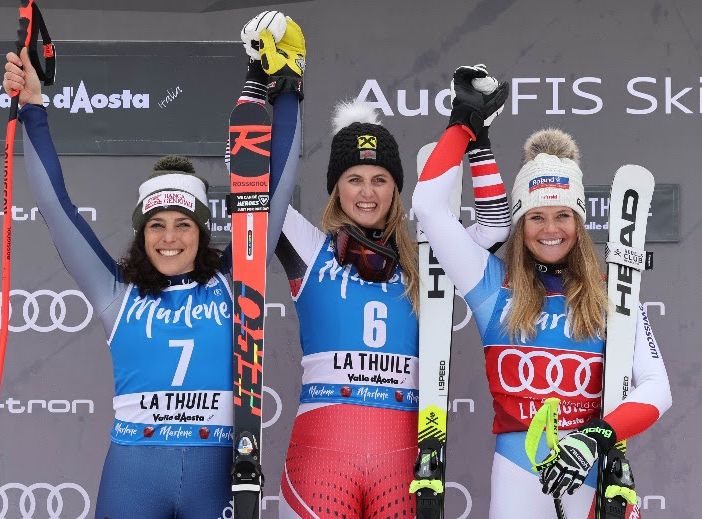 Sci: Brignone seconda nel superG di La Thuile ad un centesimo da Ortlieb e allunga in vetta alla generale