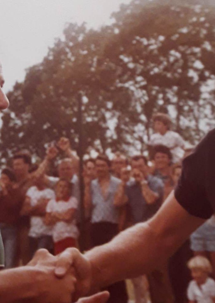 Mister Nunzio Santoro con il grande Gigi Radice. Santoro è uno dei maggiori conocitori del mondo del calcio visto da dentro