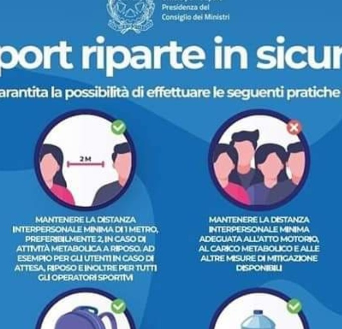 Le linee guida del Governo per la ripresa degli sport
