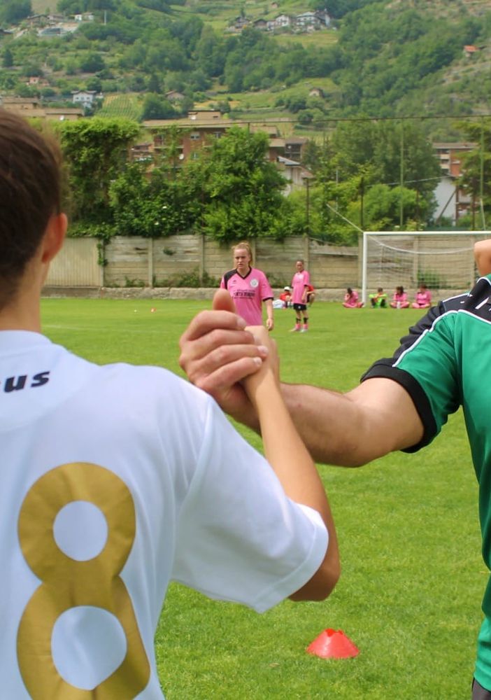 Marco Tomassi con una giocatrice dell'Aosta 511