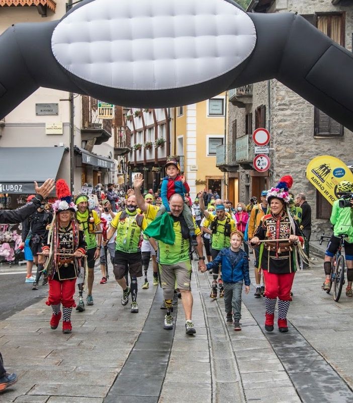 L'arrivo trionfale a Courmayeur