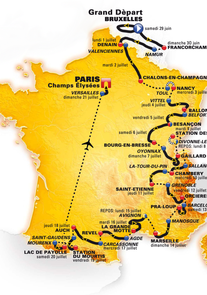 Ciclismo: Da domani il mondo del pedale si tinge di giallo
