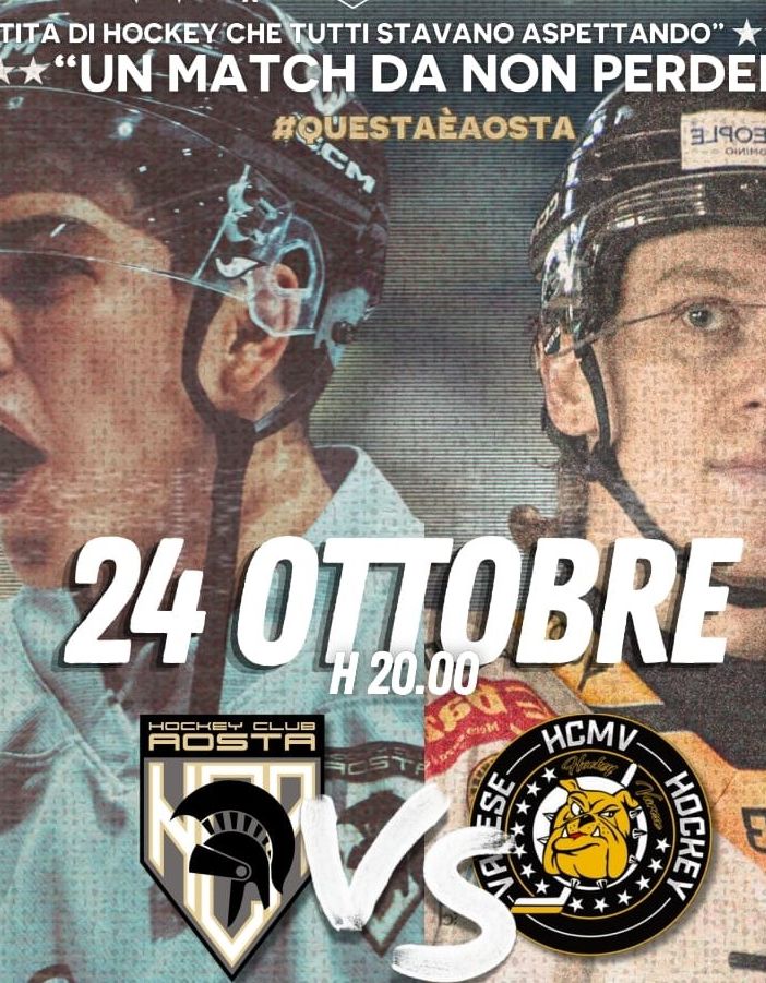 Hockey: L'Aosta sfida i Mastini di Varese il 24 ottobre