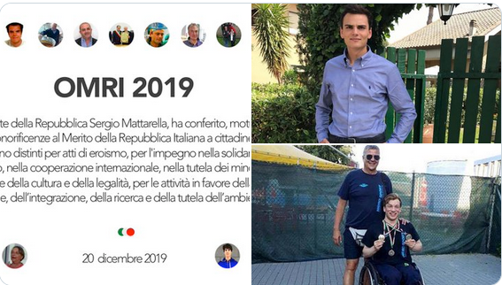 Il Presidente della Repubblica conferisce l'Onorificenza al Merito a due atleti paralimpici