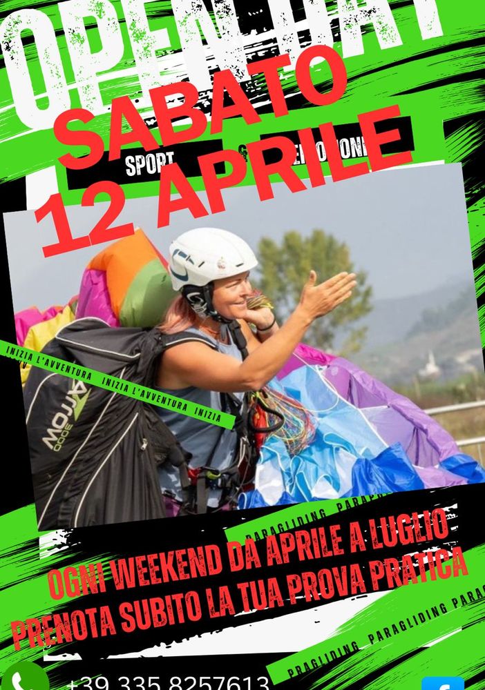 Scuola di parapendio: Open Day gratuiti con l'Aero Club Biella, si parte il 12 aprile.