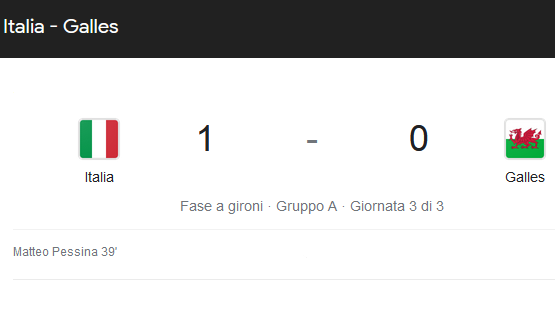 ITALIA - GALLES FINE DEFINITIVO