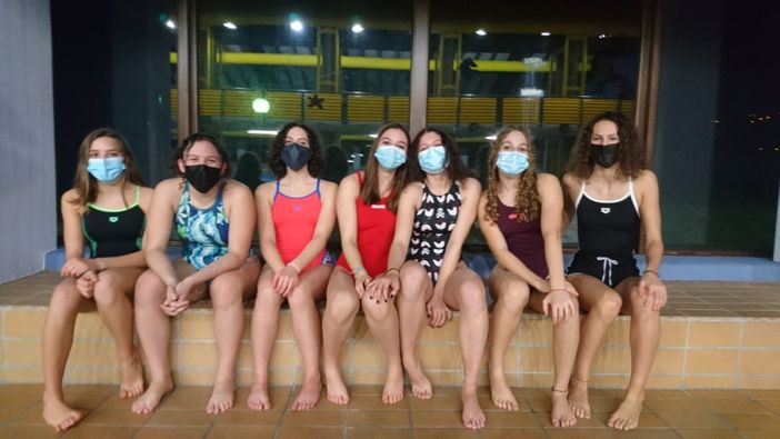 da sinistra Elena Navarretta, Giada Dujany, Gaia Valenti, Alessia Pagliara, Alice Aldini, Lin Pigliacelli e Nicole Louvin da sinistra Elena Navarretta, Giada Dujany, Gaia Valenti, Alessia Pagliara, Alice Aldini, Lin Pigliacelli e Nicole Louvin