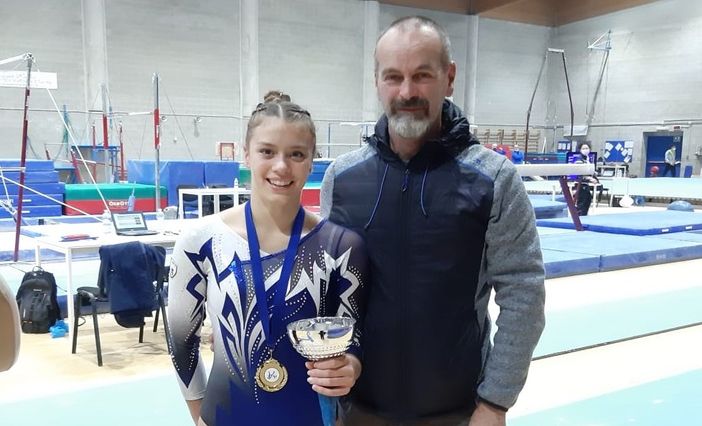 Fatima Rosset con il presidente Olimpia Paolo Moniotto