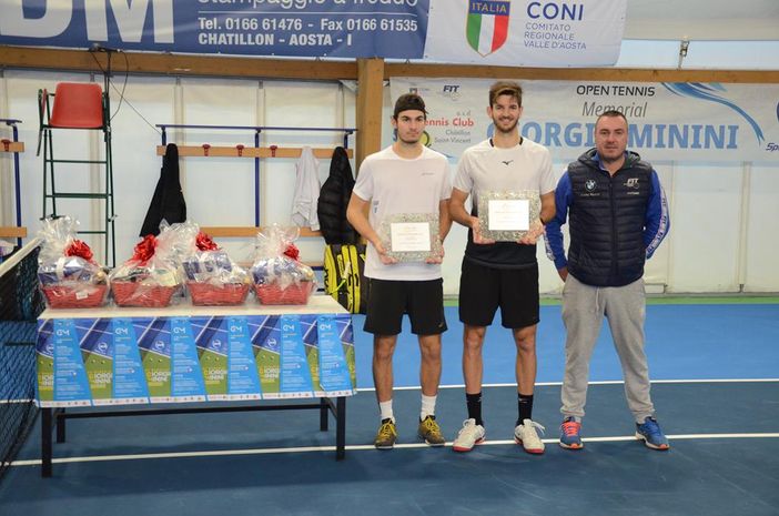 Le foto di Andrea Vavassori e Luca Tomasetto, vincitori della finale del doppio maschile; il finalista di quarta categoria Roberto Mistretta, Stefania Chieppa, finalista del singolare femminile e Remy Bertola, in finale del singolare maschile