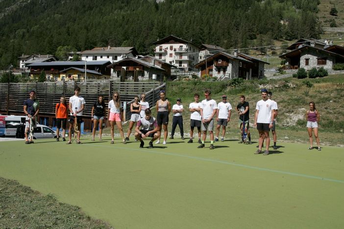 La squadra di biathlon a Bionaz La squadra di biathlon a Bionaz