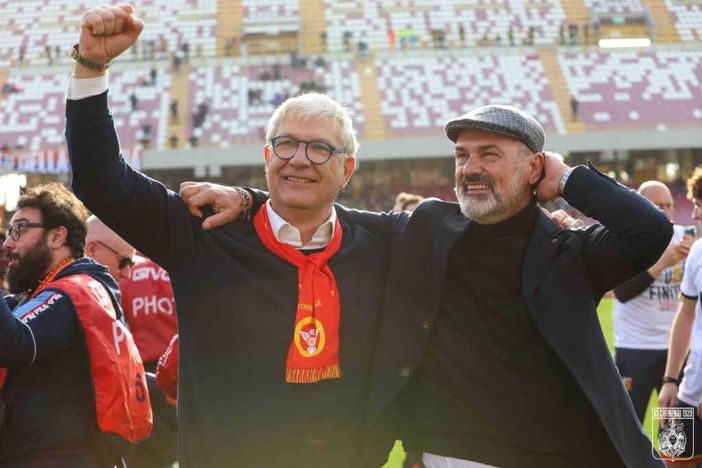 Floriano Noto (sn) e Vincenzo Vivarini (foto catanzaro calcio)