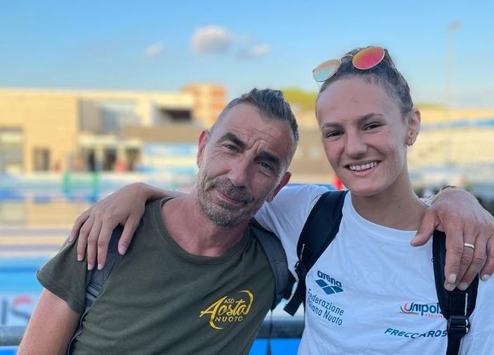 Nella foto Nicole con il tecnico Edoardo Giovannetti.