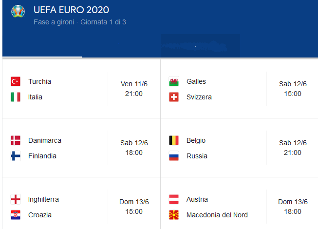 UEFA EURO 2020: L'Italia sfiderà la Turchia a Roma nella gara inaugurale UEFA EURO 2020: L'Italia sfiderà la Turchia a Roma nella gara inaugurale