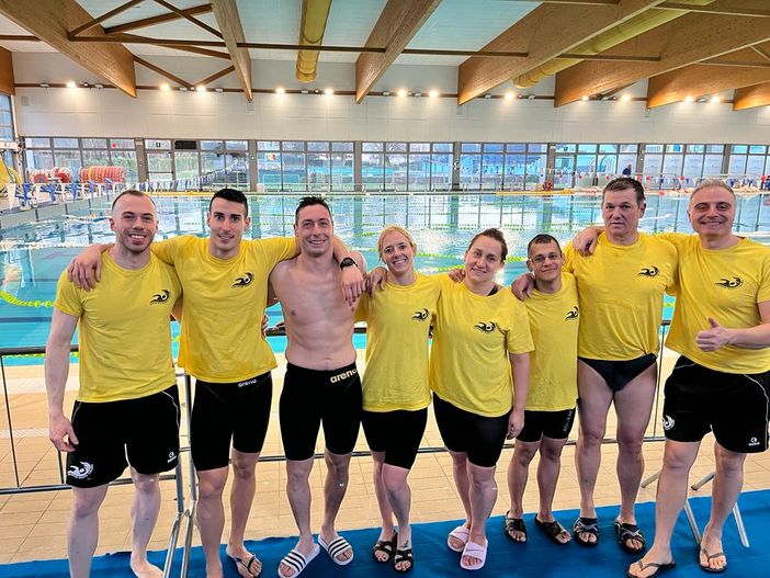 Da sn: Nicola Repetto, Gabriele Mirci, Mattia Castiglioni, Marie Claire Deanoz, Barbara Faccenda, Alessandro Faccenda, Daniele Liberati, Roberto Coletta