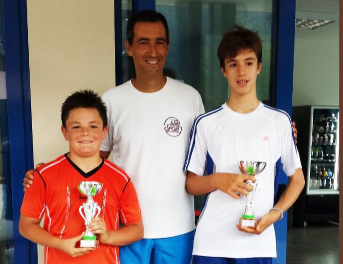 Nella foto Alessandro Lanièce e Vittorio Faletti premiati dal giudice arbitro dopo la finale del torneo Master Series Head under 12 svoltosi presso il Tennis club Verbania. Nella foto Alessandro Lanièce e Vittorio Faletti premiati dal giudice arbitro dopo la finale del torneo Master Series Head under 12 svoltosi presso il Tennis club Verbania.