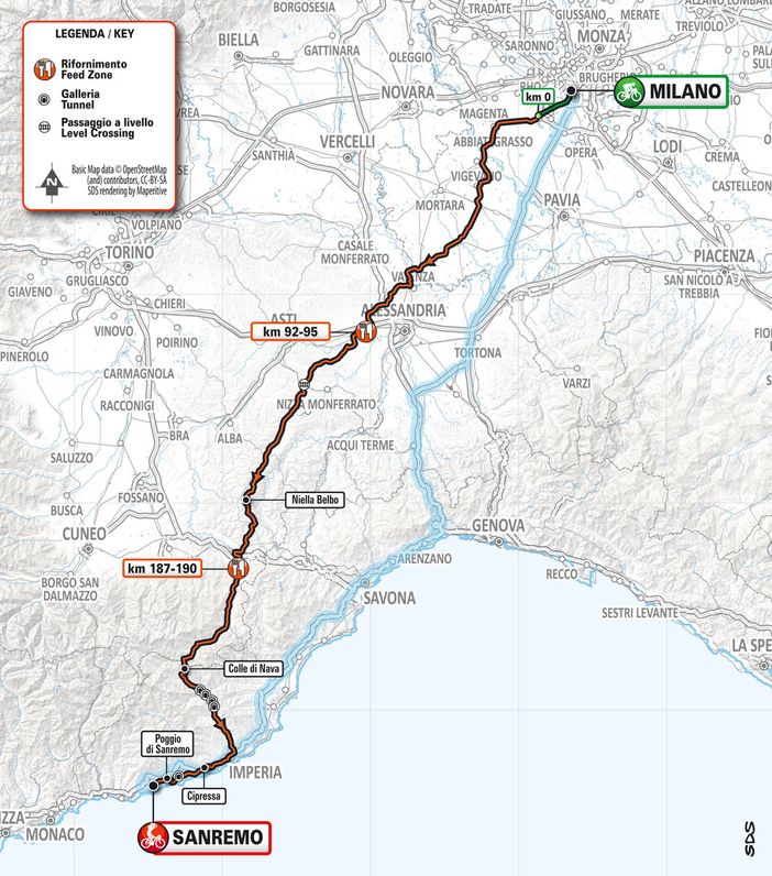 Ciclismo: La nuova Milano-Sanremo Ciclismo: La nuova Milano-Sanremo