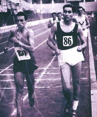 Corsaro, Loriga e Dordoni nella finale dei Societari a Firenze nel 1949