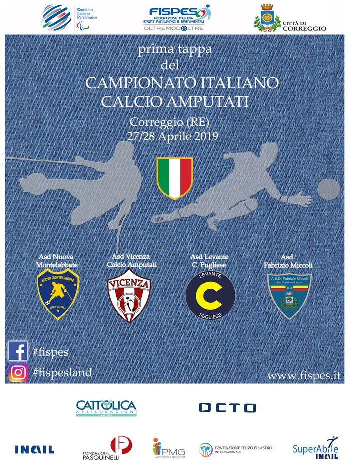Parte da Correggio il primo Campionato Italiano di Calcio amputati Parte da Correggio il primo Campionato Italiano di Calcio amputati