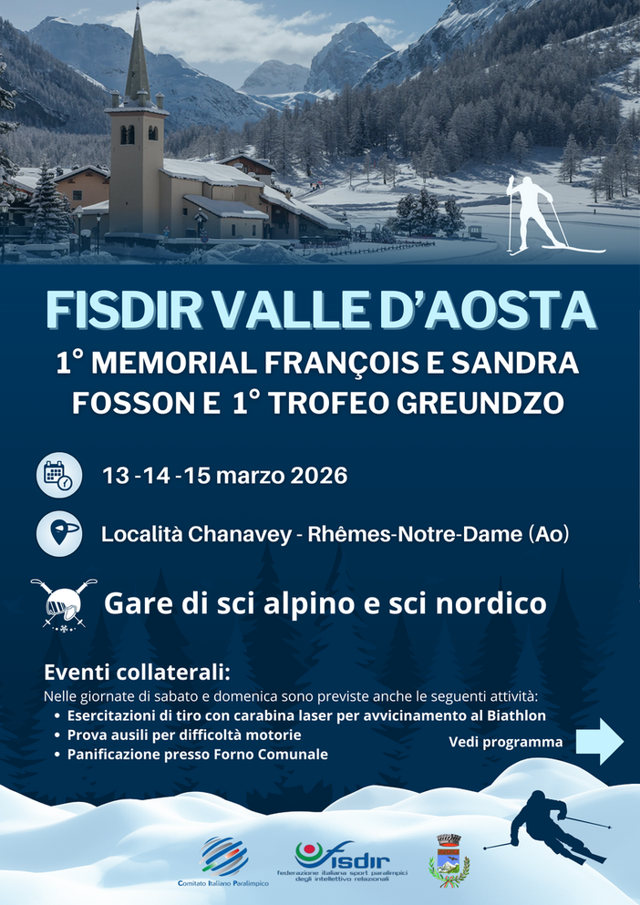 Rhêmes-Notre-Dame, lo sport è senza barriere: nasce il Memorial “François e Sandra Fosson” Rhêmes-Notre-Dame, lo sport è senza barriere: nasce il Memorial “François e Sandra Fosson”