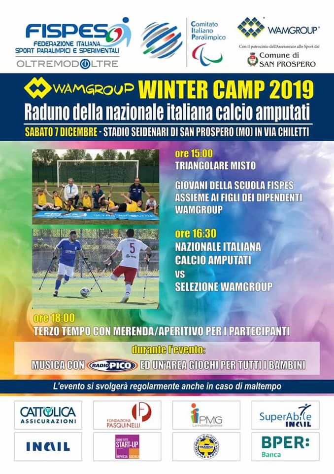 Scuola FISPES e Calcio amputati in raduno insieme a Ponte Motta di Cavezzo