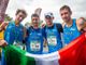 Gli azzurri Cesare Maestri, Nadir Cavagna, Alex Baldaccini e Xavier Chevrier, il primo a destra.(foto Gulberti)