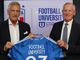 Il Presidente della FIGC, Gabriele Gravina, e il Rettore della San Raffaele Roma, Vilberto Stocchi