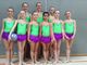 Le allieve e le junior di 3 divisione della Ritmica e, sotto le atllete della ritmica e quelle che hanno gareggiato a Leinì